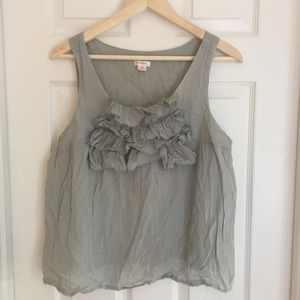 {Xhilaration} EUC Ruffle sheer Cotton Tank Top